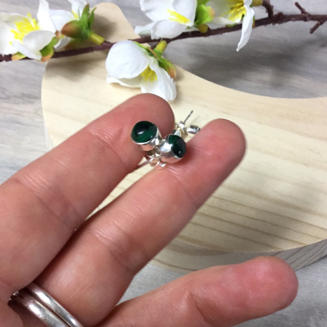 Malachite Diddy 925 Sterling Studs