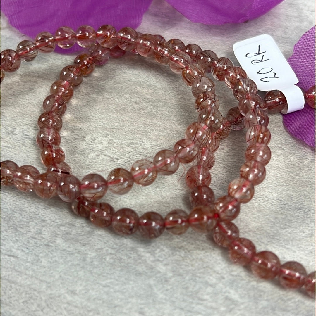 Last Red Rutile Bracelet 6mm AA