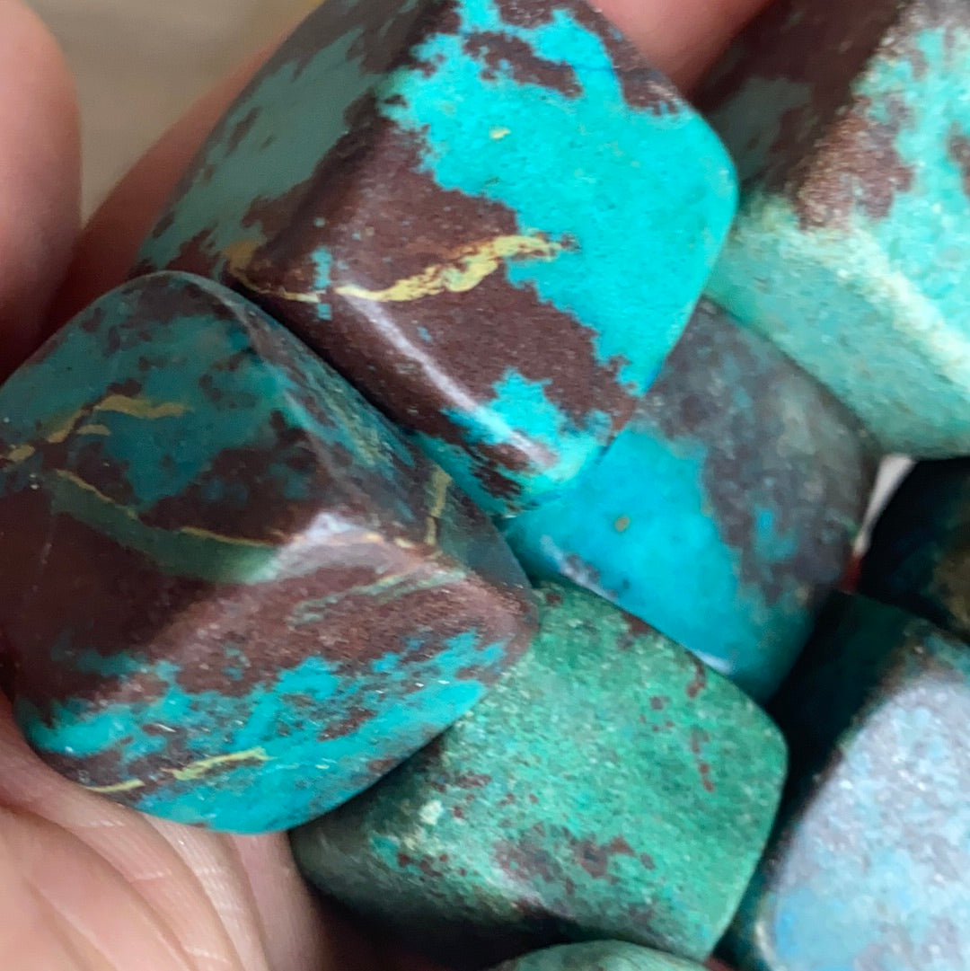 Chrysocolla cube tumble tumblestone