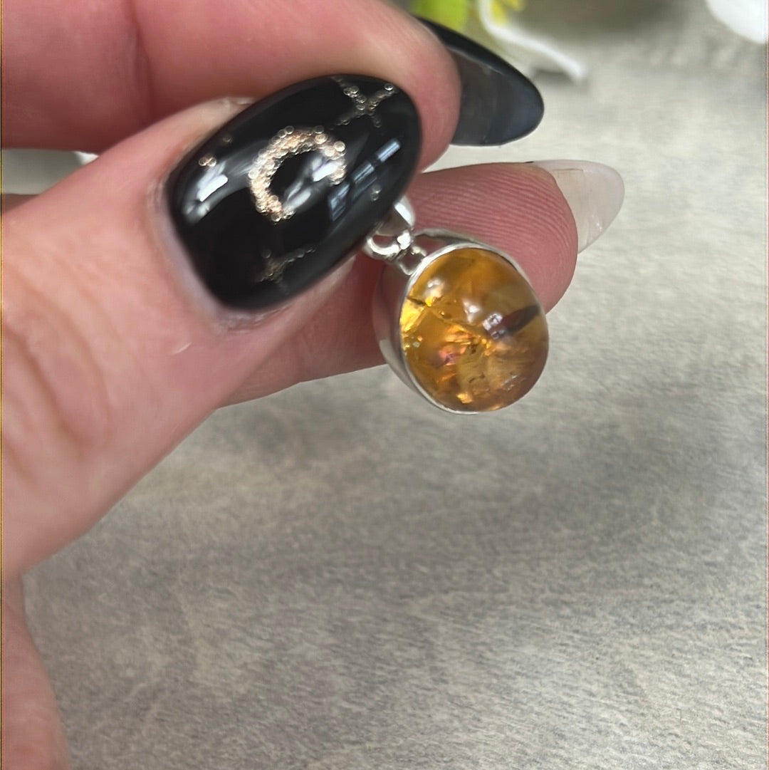 Citrine 925 Sterling Silver Pendant