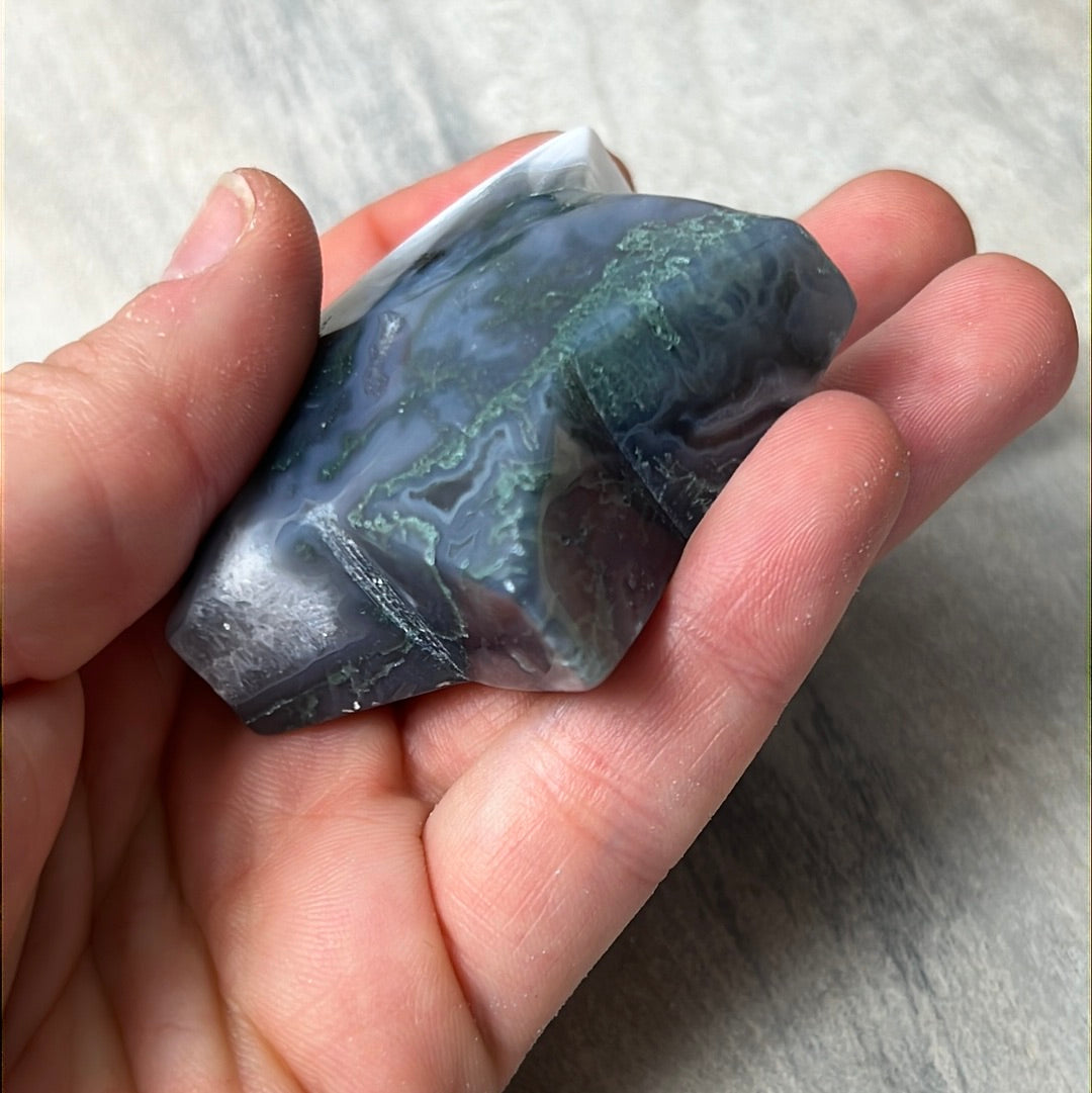 Moss Agate Puff Chunky Star
