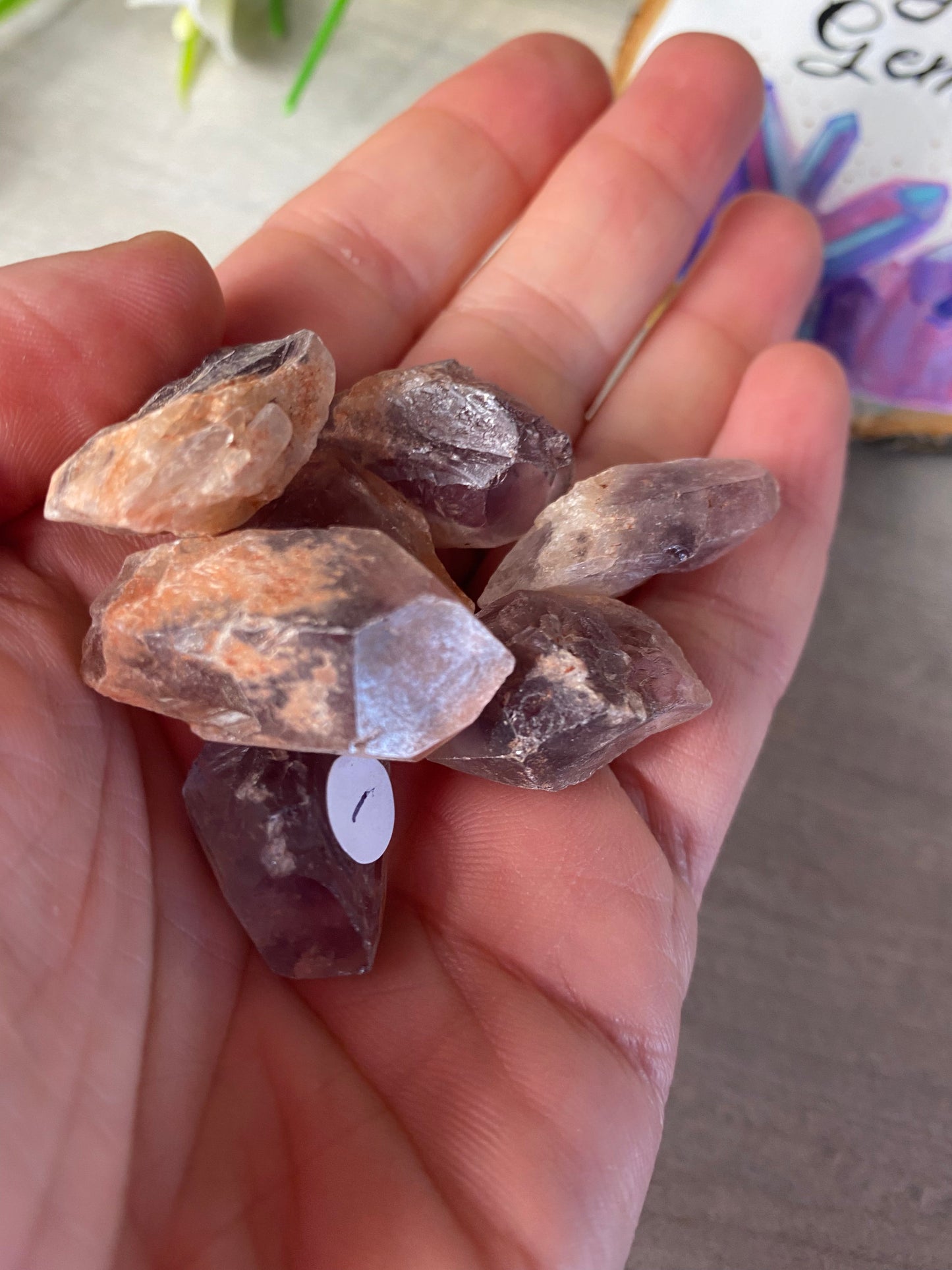 Mini Amethyst Phantom Root Tooth tumble tumblestone