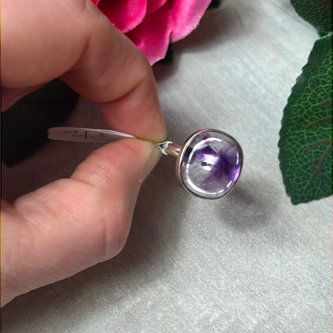 Amethyst 925 Sterling Silver Ring - Size P 1/2