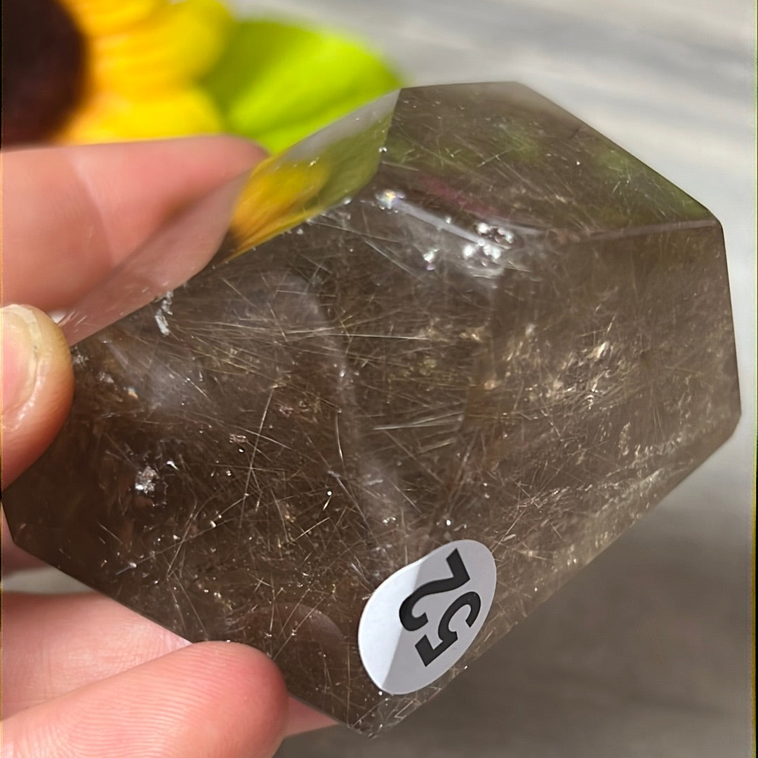 Smoky Rutile Rutilated Quartz Freeform AA Grade