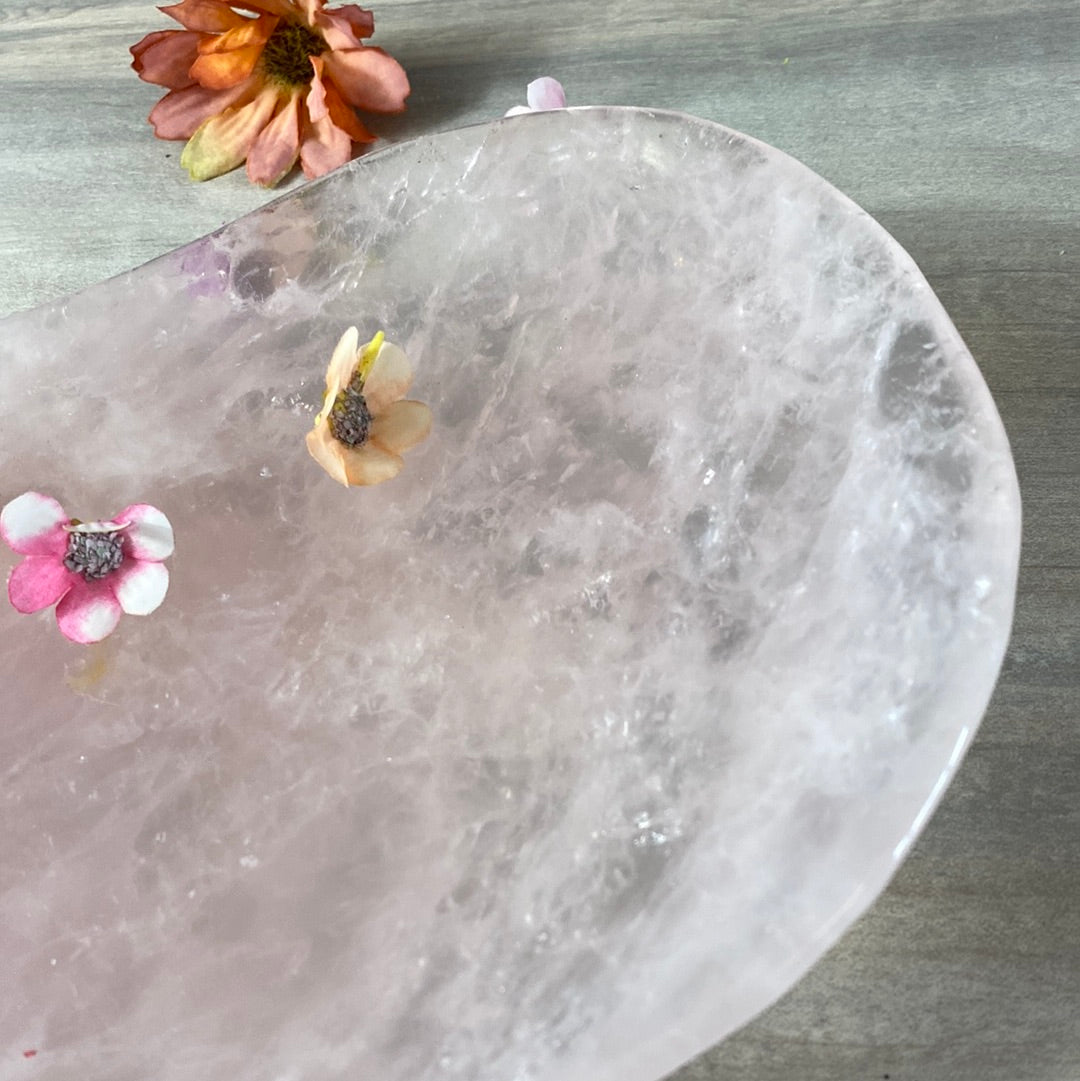 XL Rose Quartz Luxury Charging Dish Bowl - Unique to Startherapease