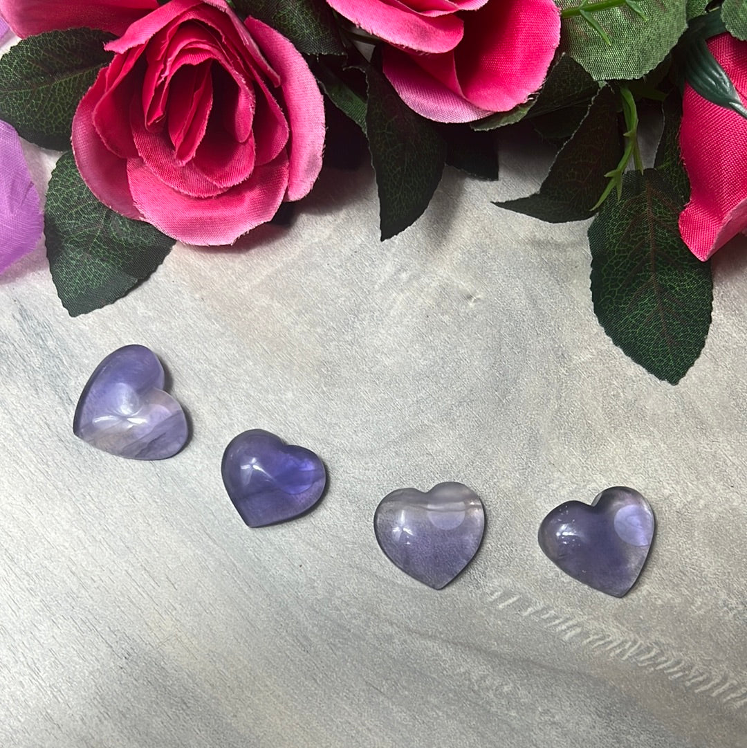 Purple Fluorite Cab Cabochon Heart