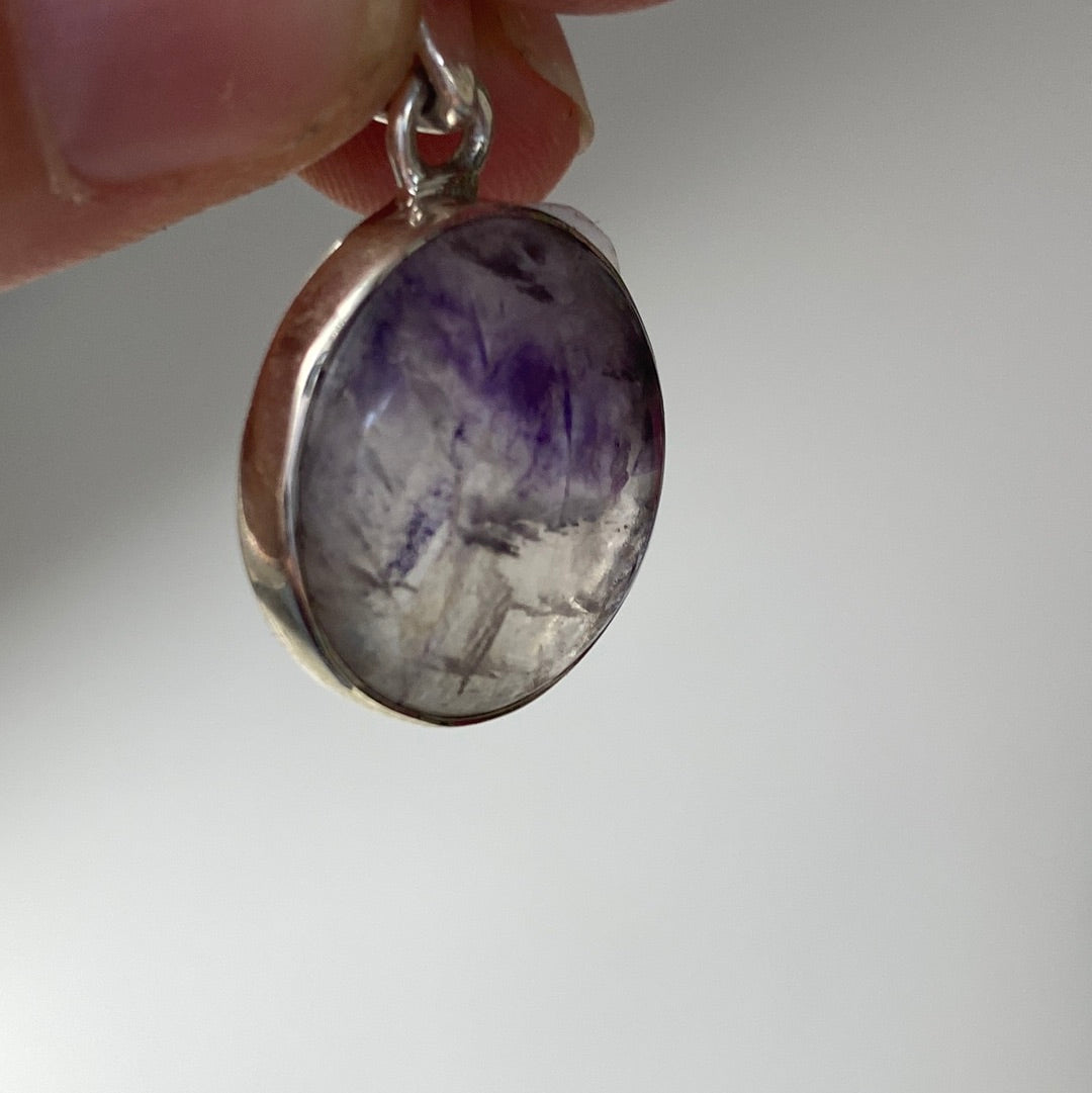 Blue John UK Fluorite Pendant 925 Silver