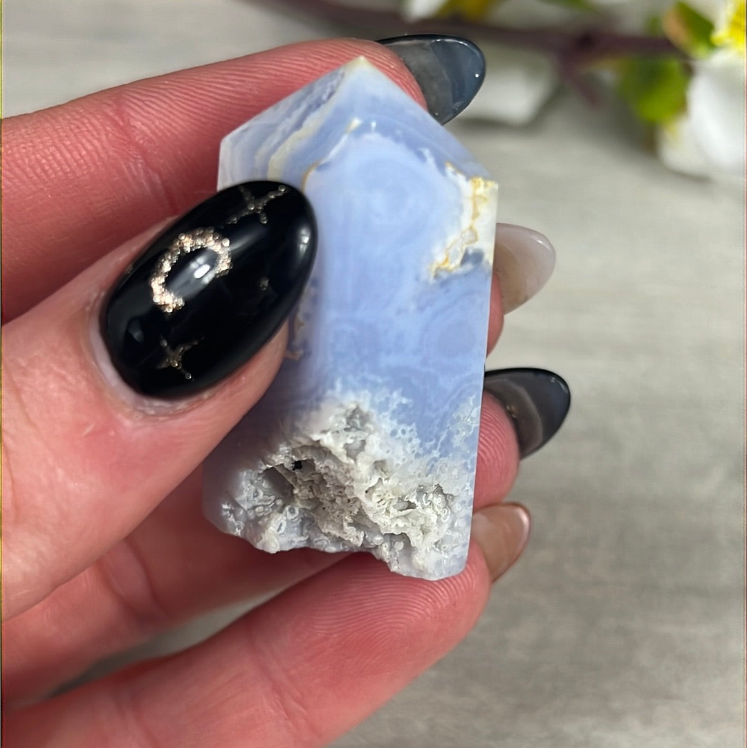 Small Blue Lace Agate obelisk Tower Point