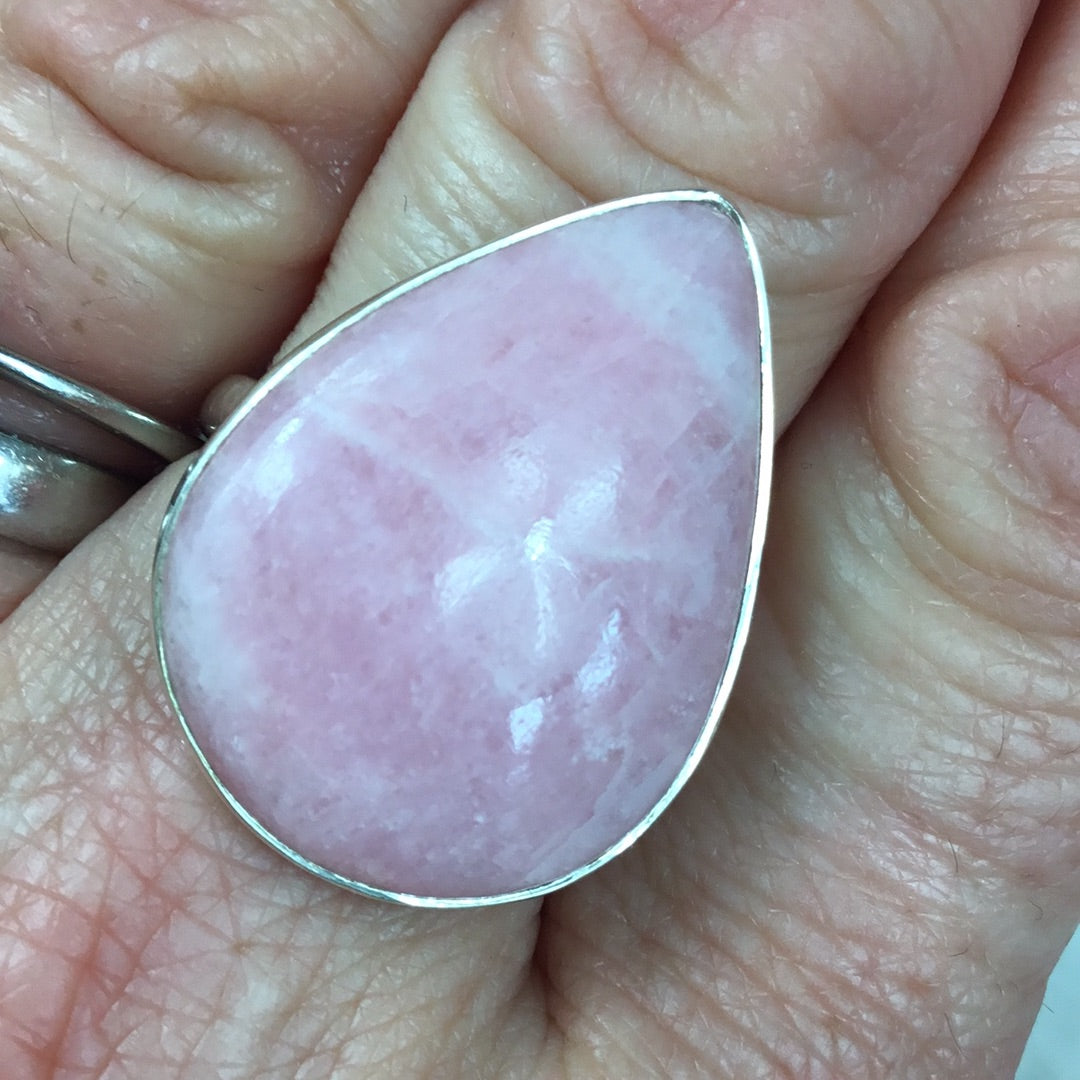 Petalite 925 Silver Ring - Size R 1/2 - S