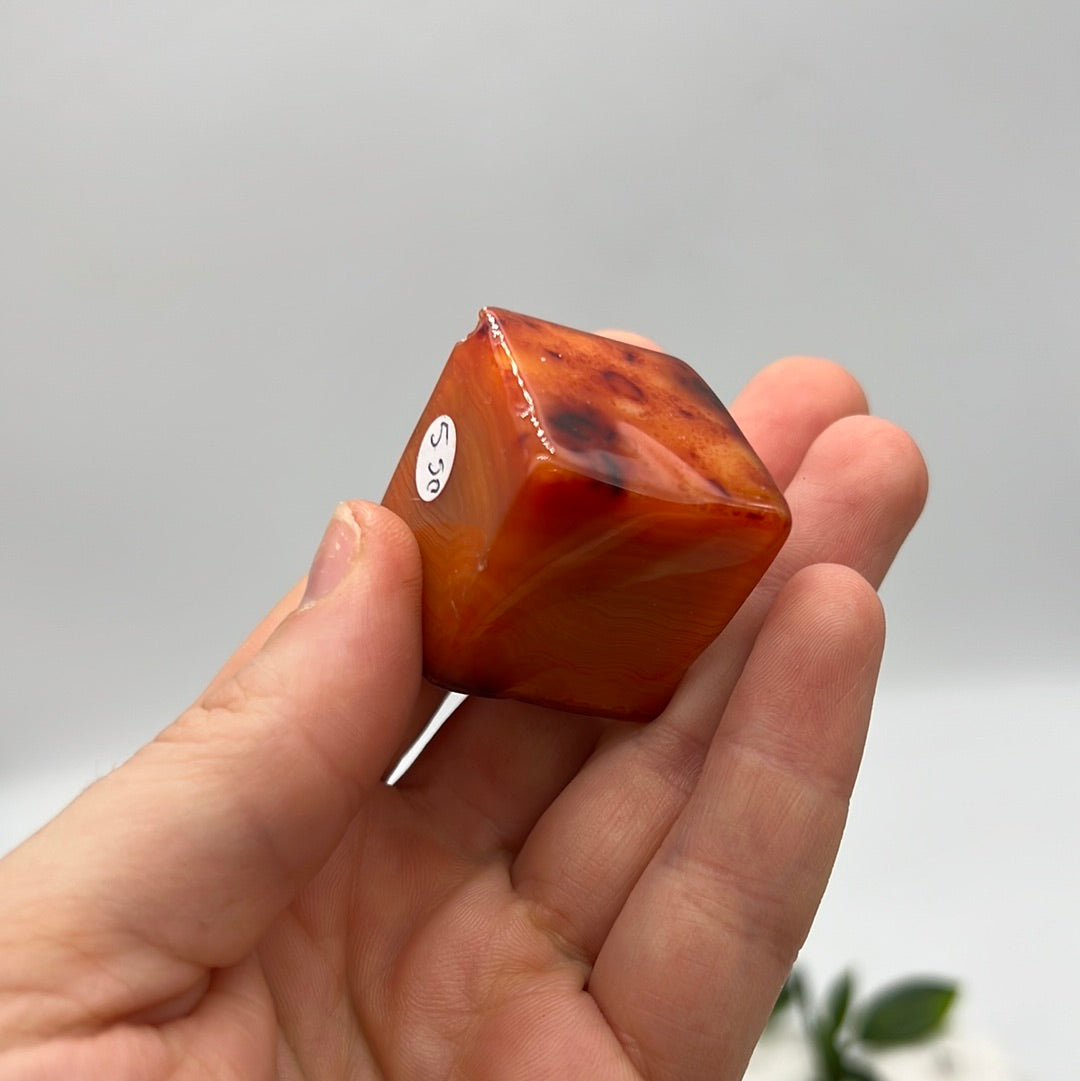 Carnelian polished cubes tumbles