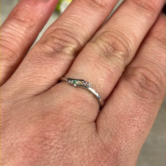 Multi Mix 925 Silver Ring - Size L 1/2