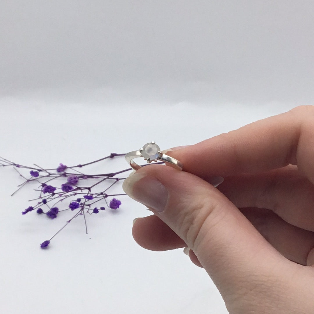 Moonstone 925 Sterling Silver Ring -  Size L 1/2