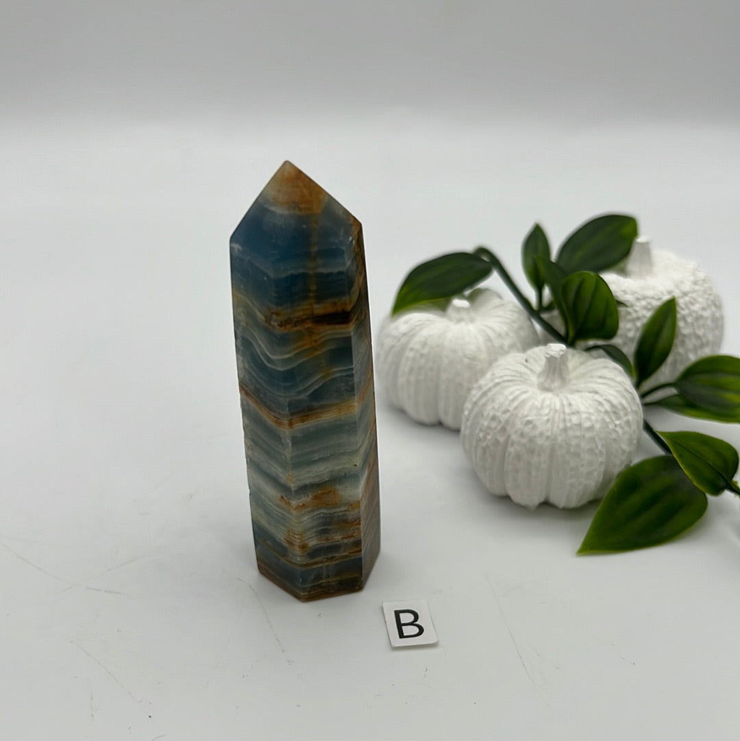 Aquatine Lemurian Calcite Tower (blue onyx)