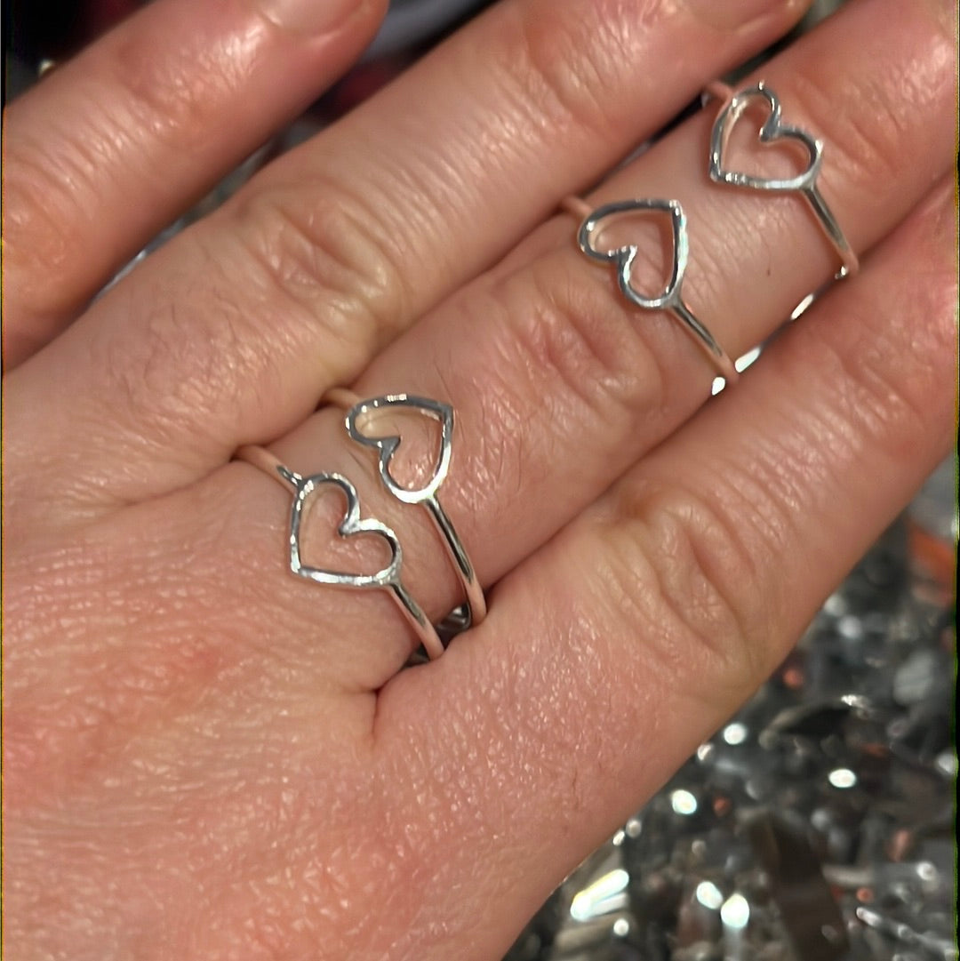 Slim Heart 925 Sterling Silver Ring