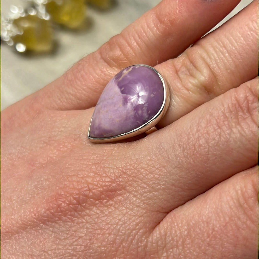 Phosphosiderite 925 Silver Ring - Size L 1/2