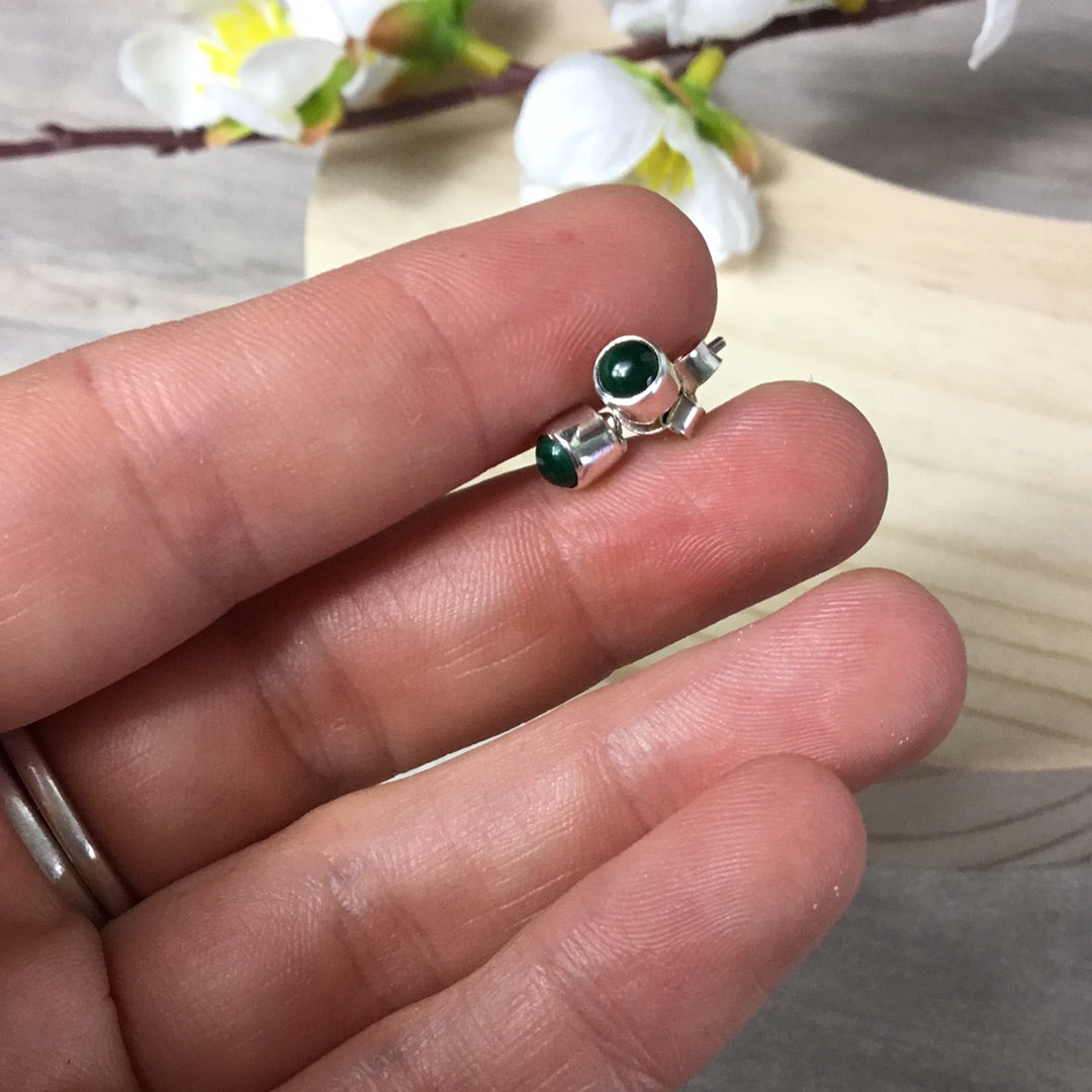 Malachite Diddy 925 Sterling Studs