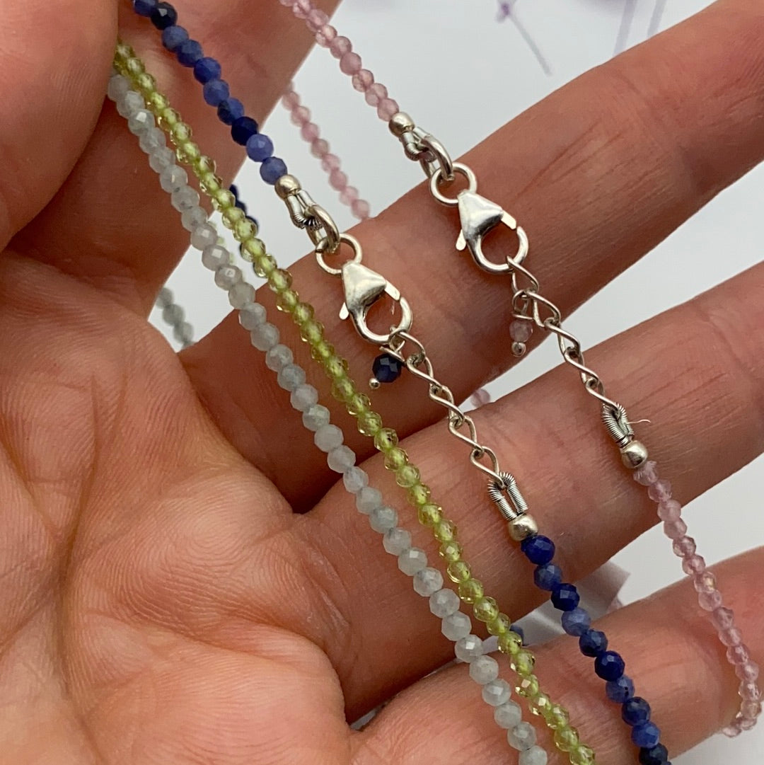 2mm Delicate - 925 Sterling Silver Facet Bracelets - Adjustable