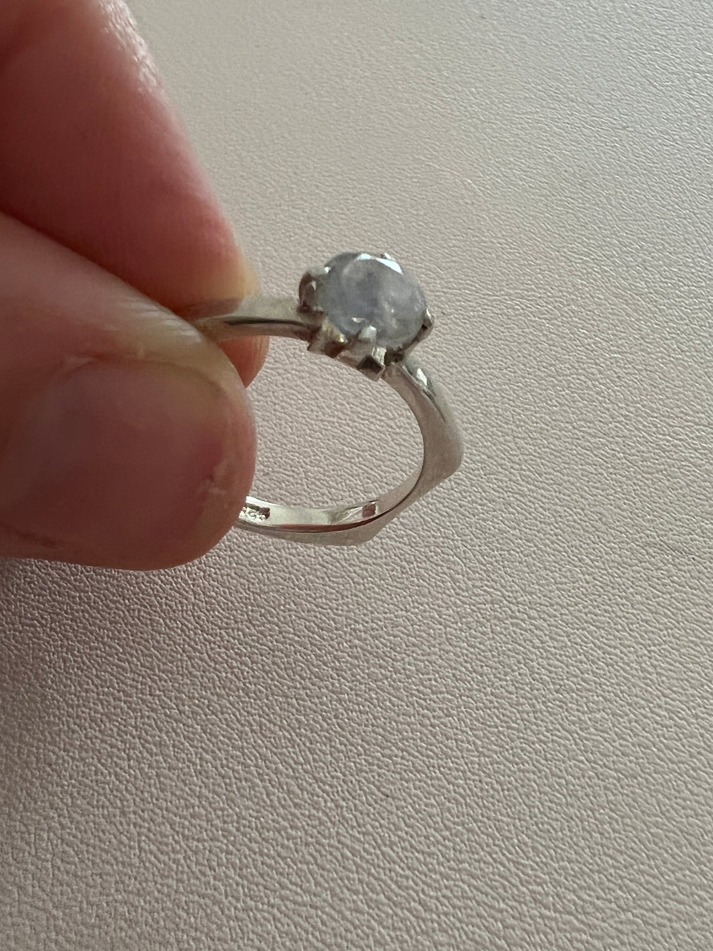 Moonstone 925 Sterling Silver Ring -  Size L 1/2