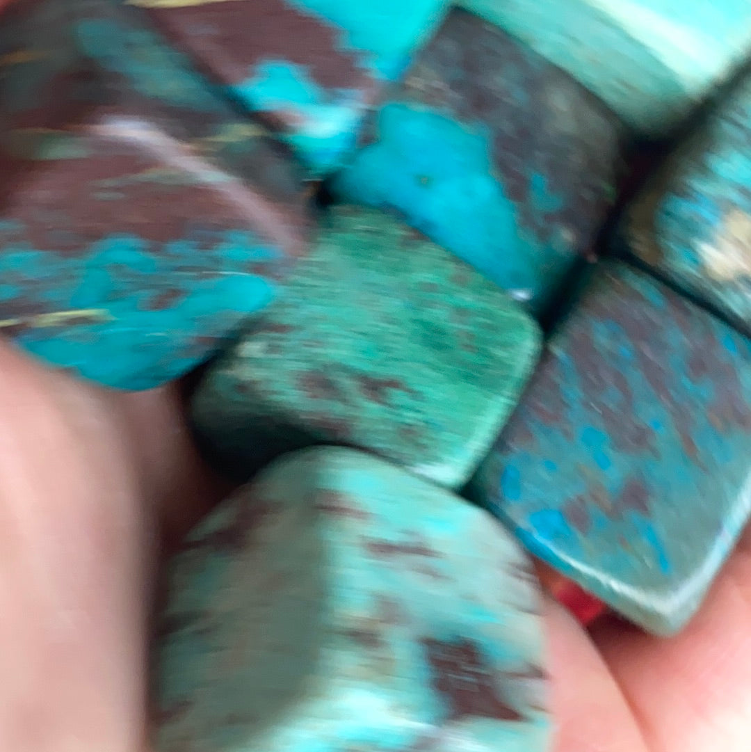 Chrysocolla cube tumble tumblestone