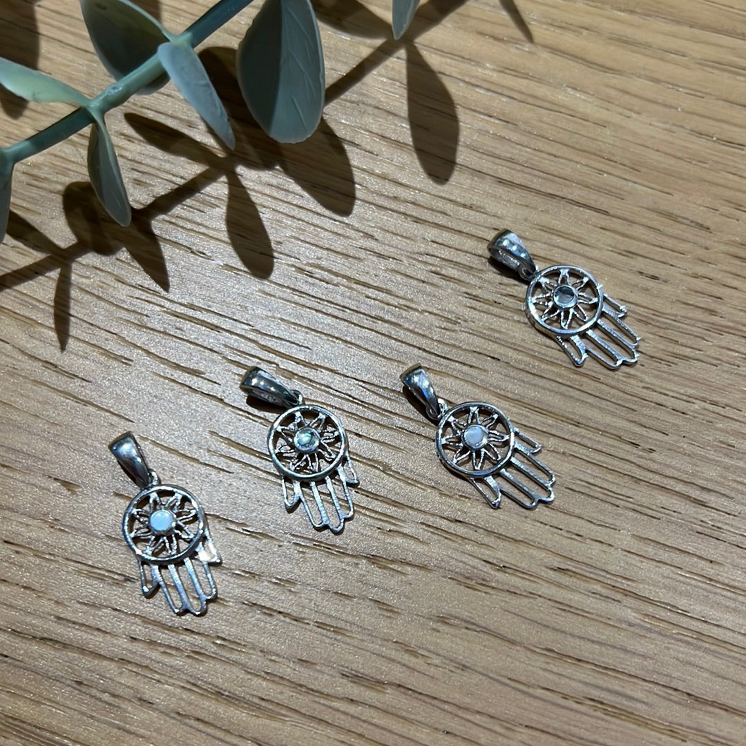 Dream Catcher Hamsa Sterling Silver Pendant