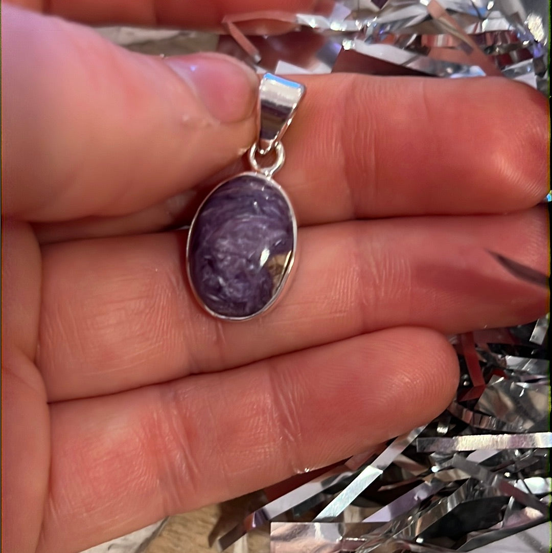 Charoite 925 Sterling Pendant