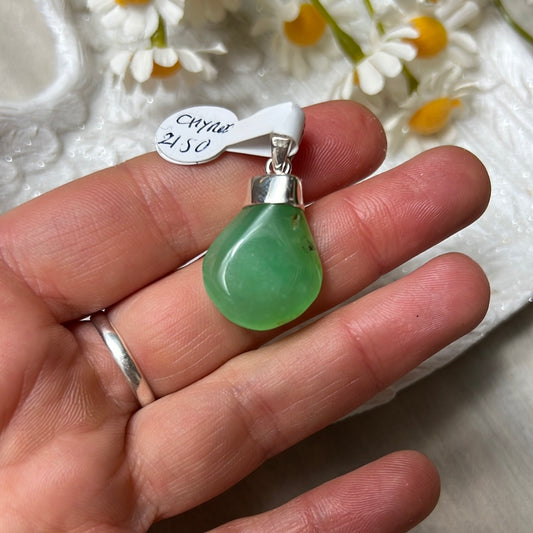 Chrysoprase 925 Sterling Silver Pendant