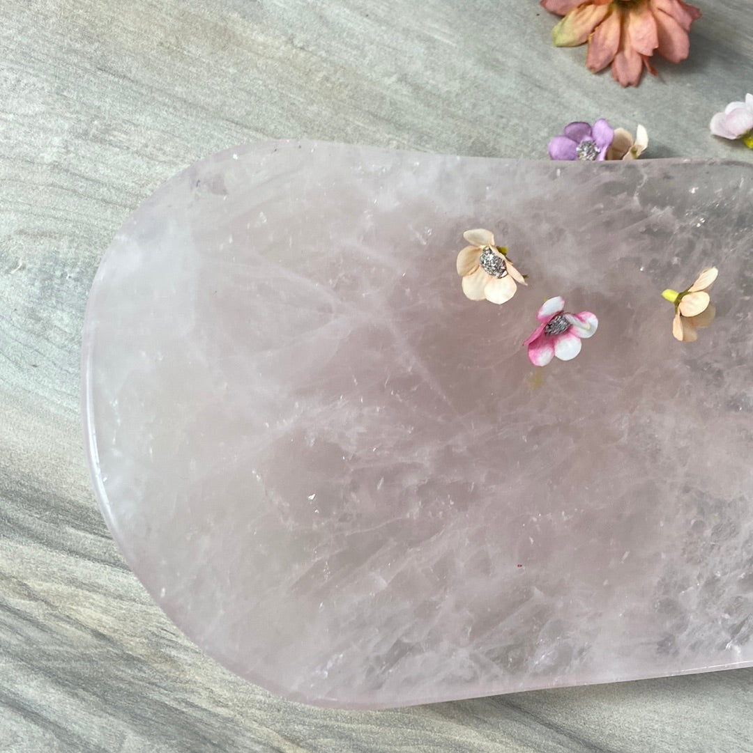 XL Rose Quartz Luxury Charging Dish Bowl - Unique to Startherapease