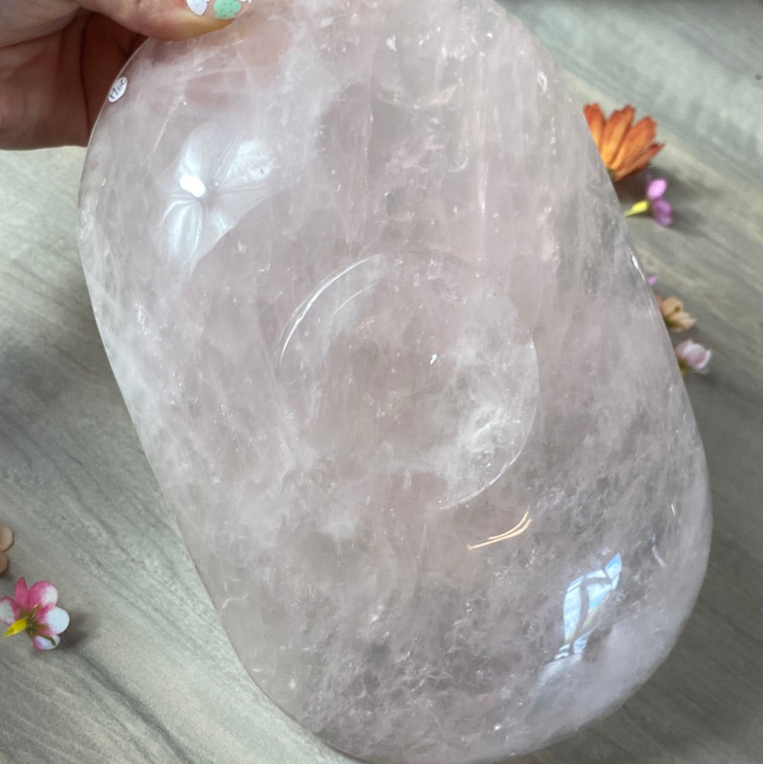 XL Rose Quartz Luxury Charging Dish Bowl - Unique to Startherapease