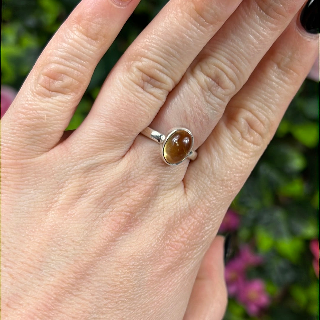 Citrine 925 Sterling Silver Ring -  Size O 1/2