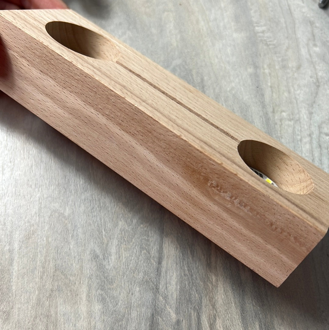 Wood Double 2 Light base stand lamp - USB