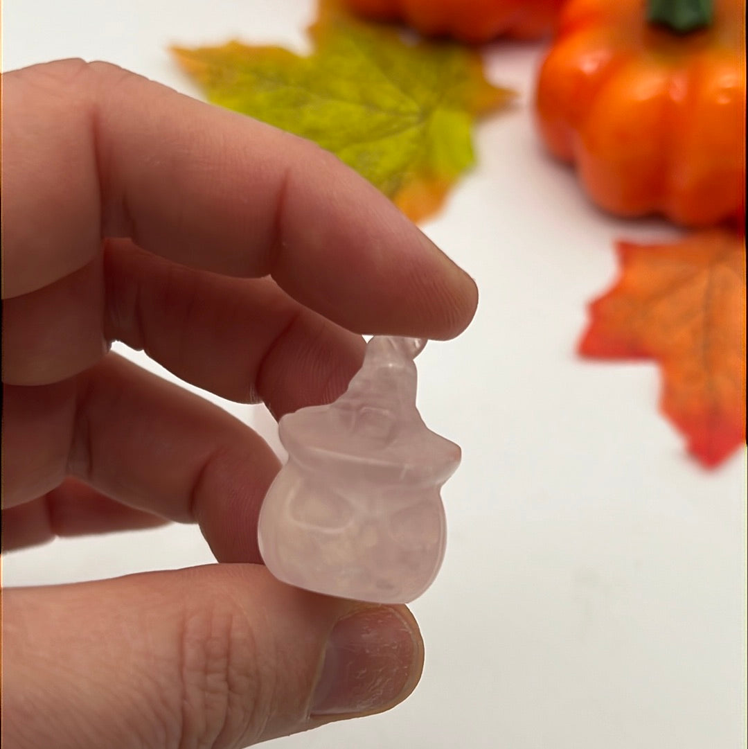 Mini Rose Quartz Pumpkin