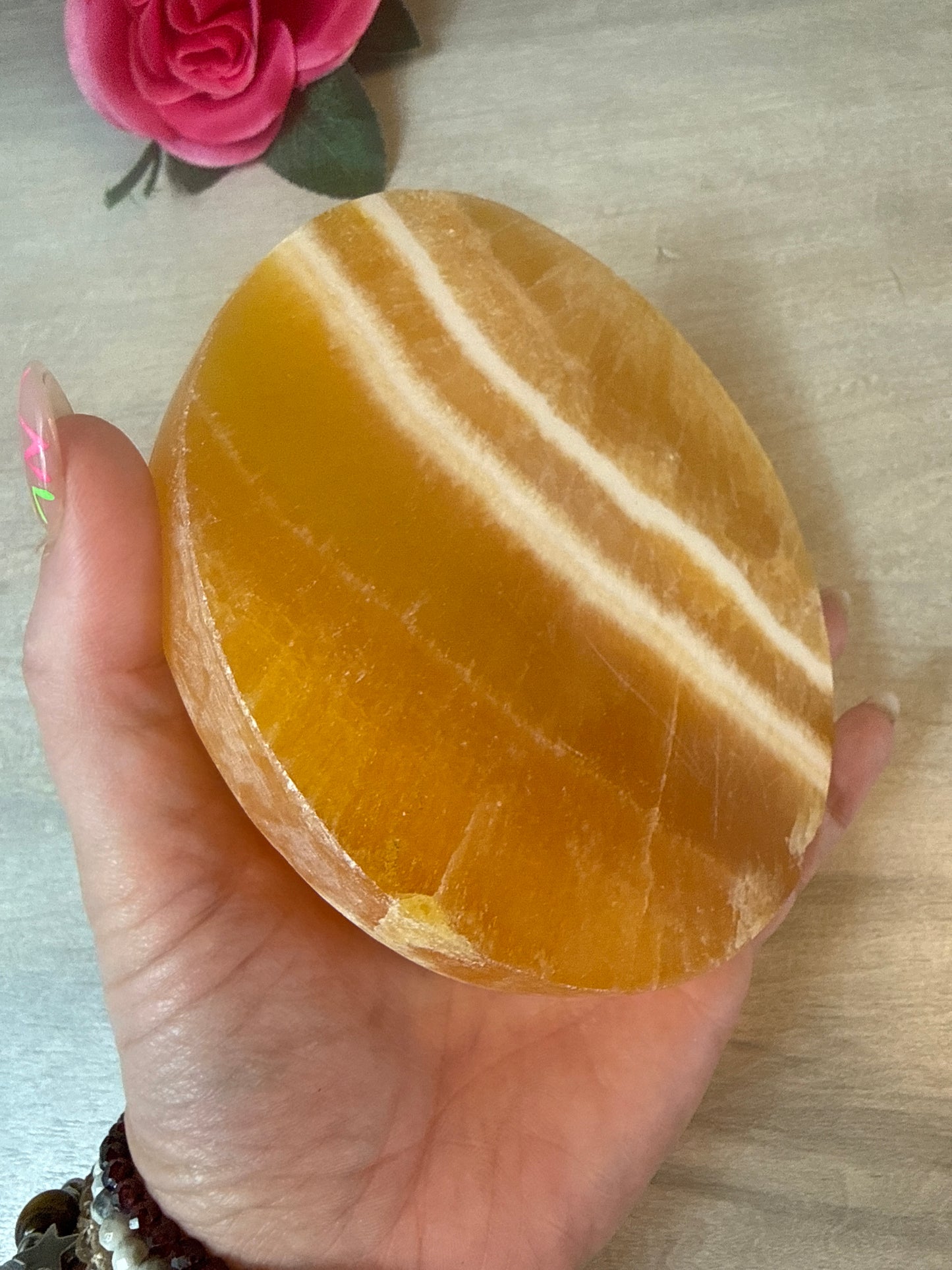 XL Orange Calcite Coaster / Charging Plate (Copy)