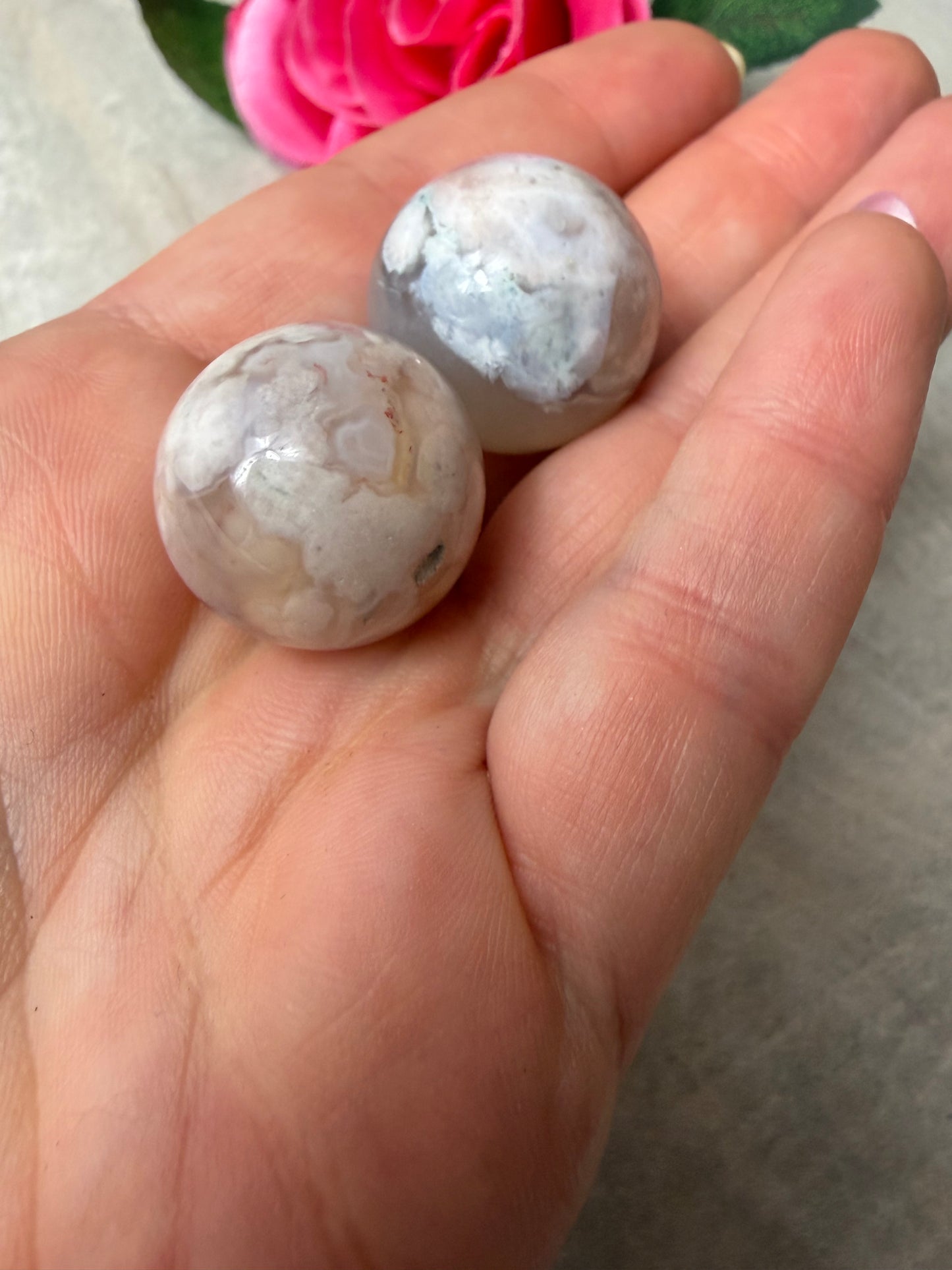 Flower agate Sphere - 22mm