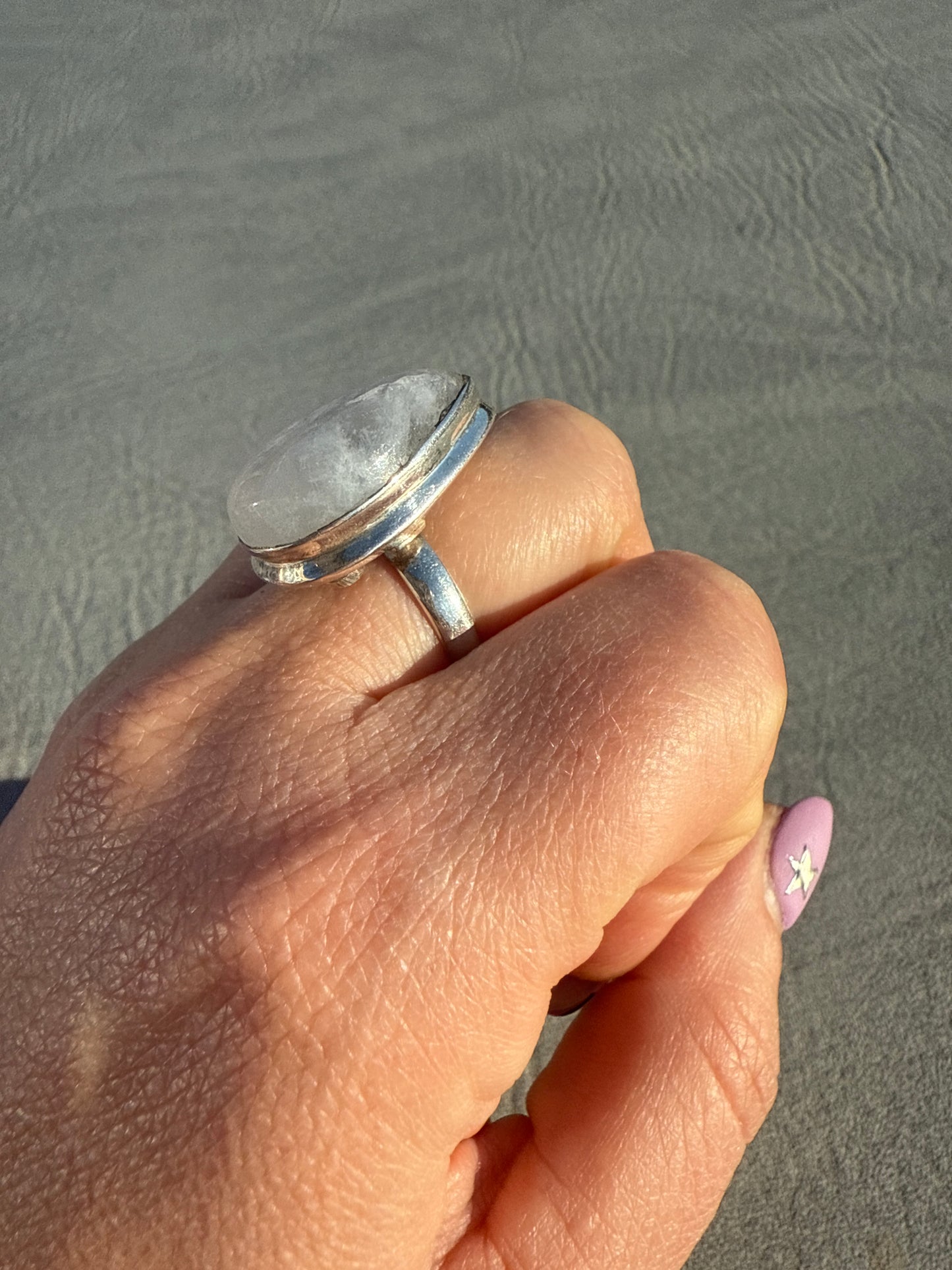 Adjustable Moonstone 925 Silver Ring