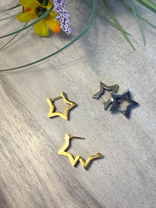 Star Hoop Earrings