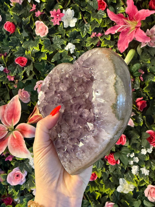 XL Amethyst Druzy Heart