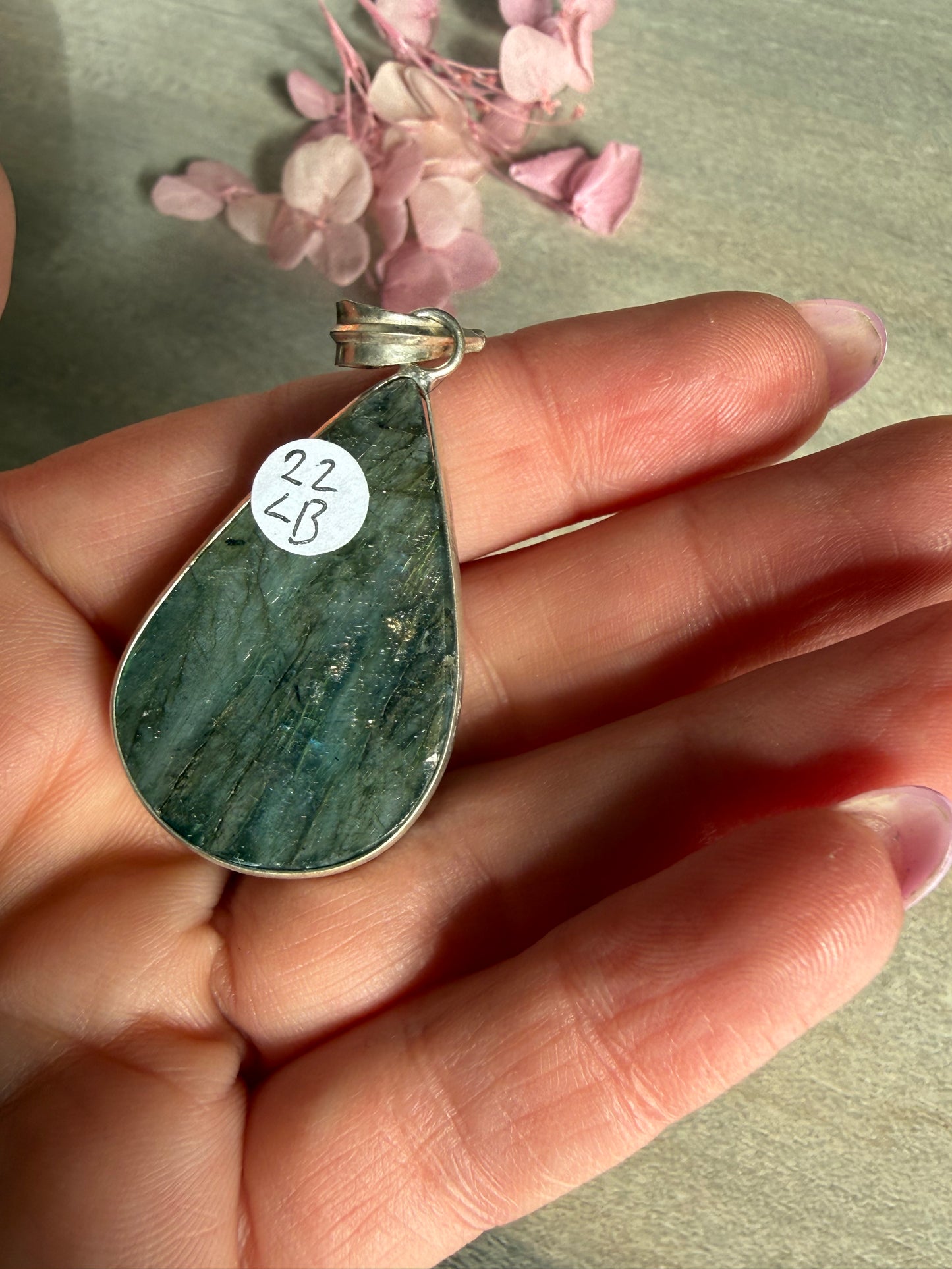 Labradorite Teardrop Pendant - Silver plated
