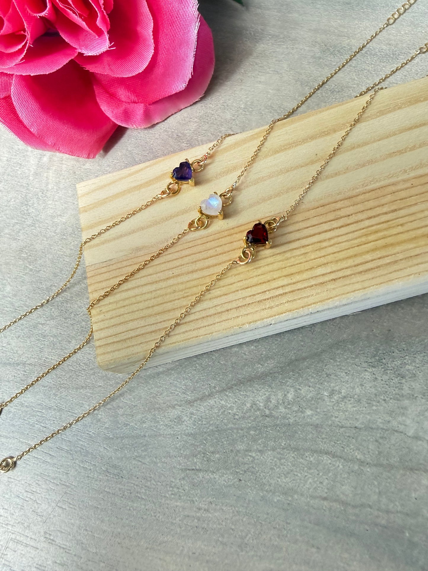 Dainty 925 Gold Heart Bracelet