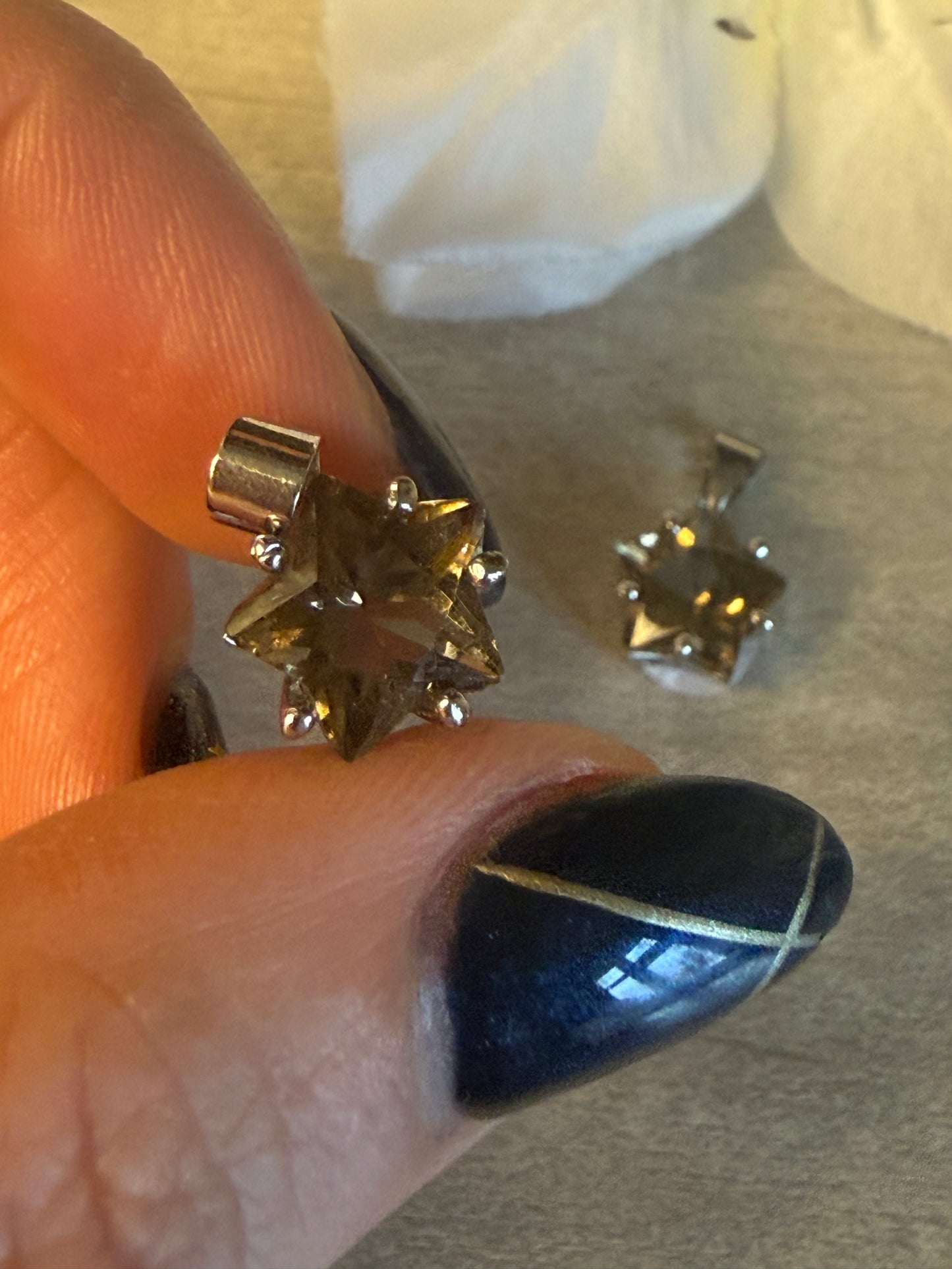 Smoky Star Pendant - plated silver