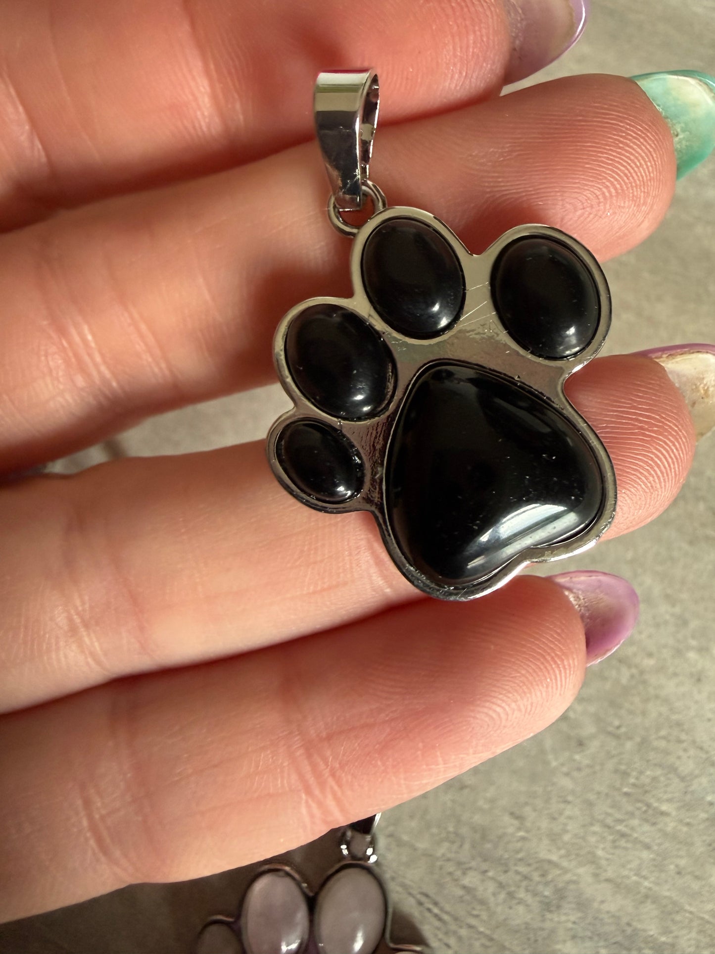 Paw Pendant - Silver plated - grief loss memorial