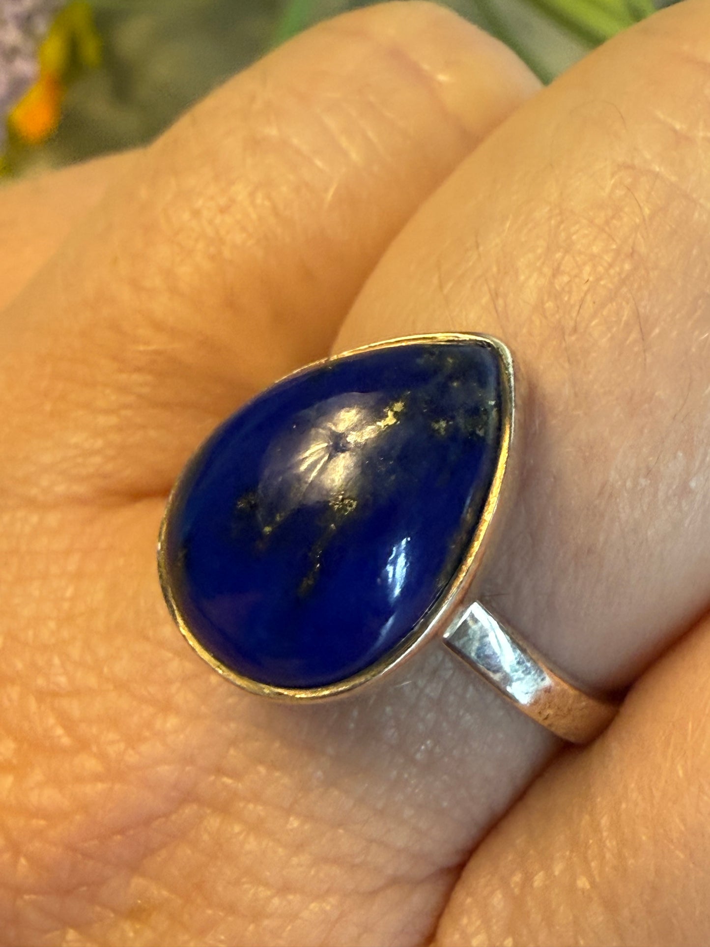 Lapis Adjustable 925 Silver Ring