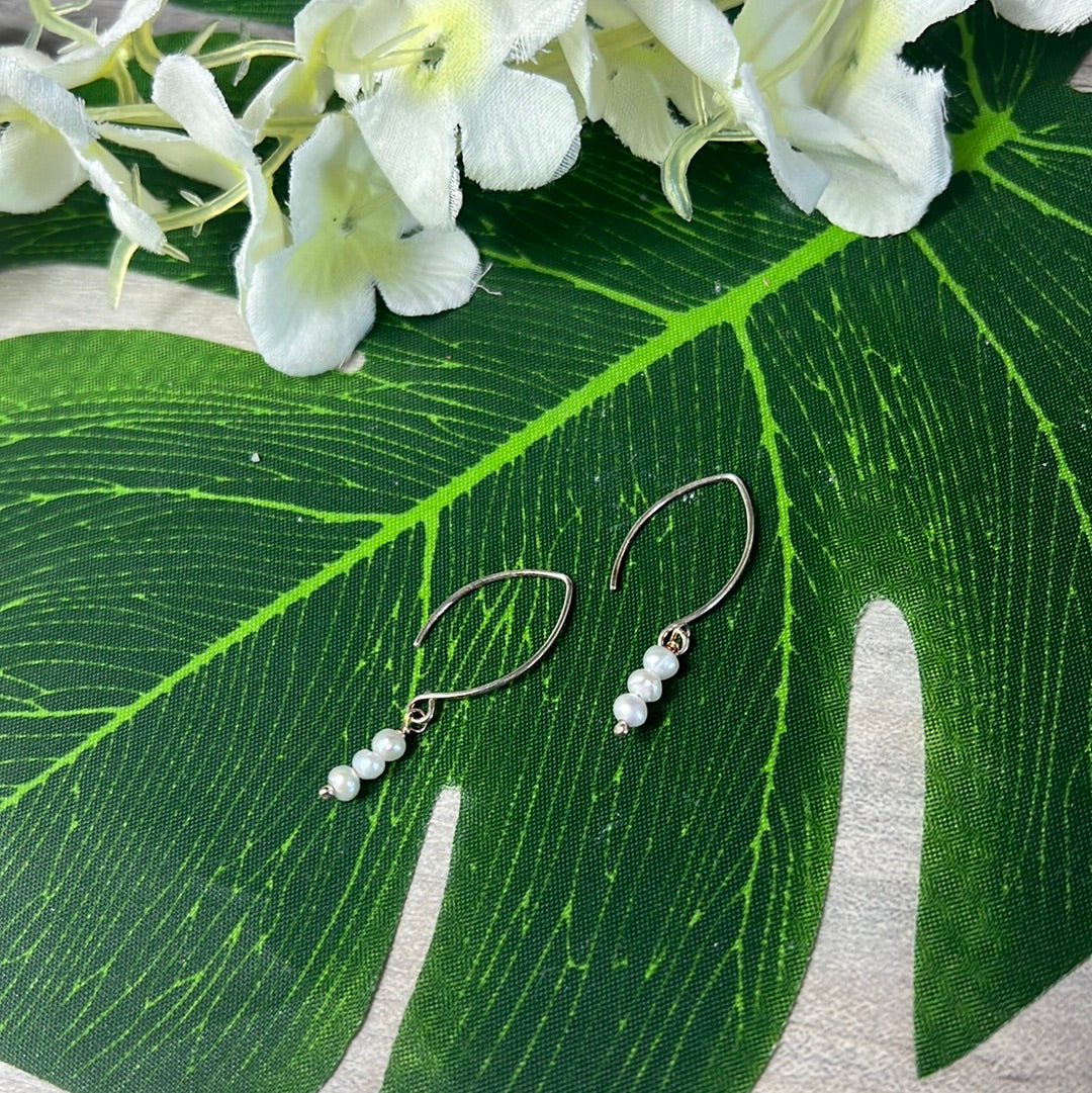 Pearl Dangles Hook -  925 Sterling Silver Earrings