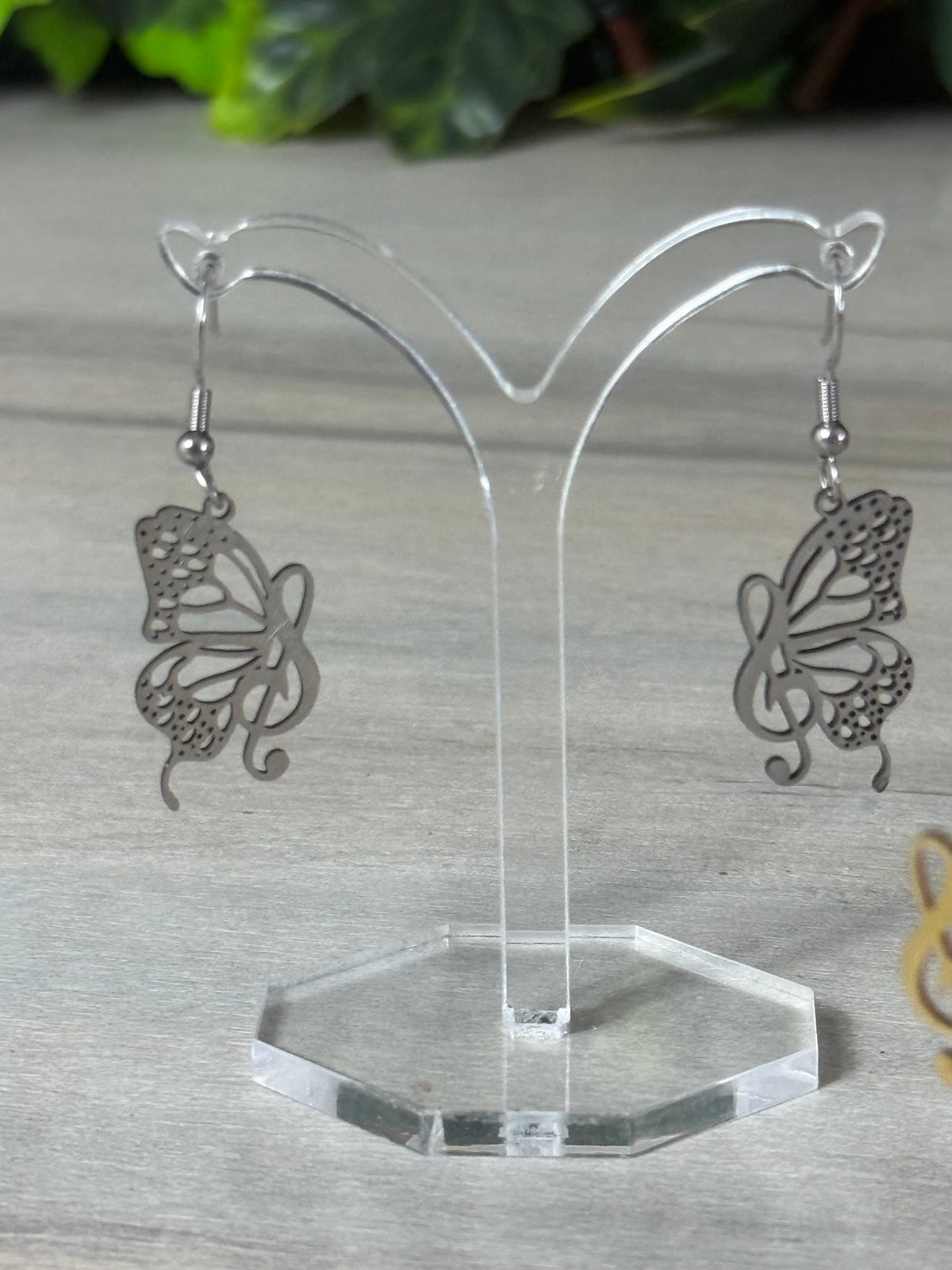 Nature Butterfly Music Earrings - Stainless steel