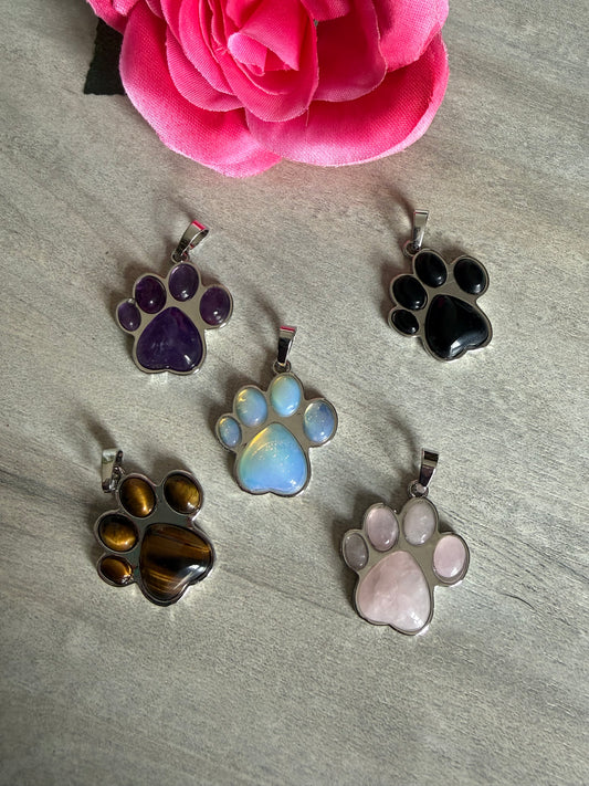 Paw Pendant - Silver plated - grief loss memorial