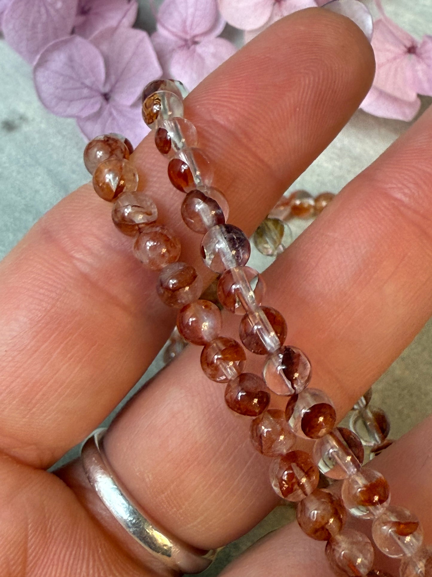 Fire Quartz 4mm Bead Bracelet