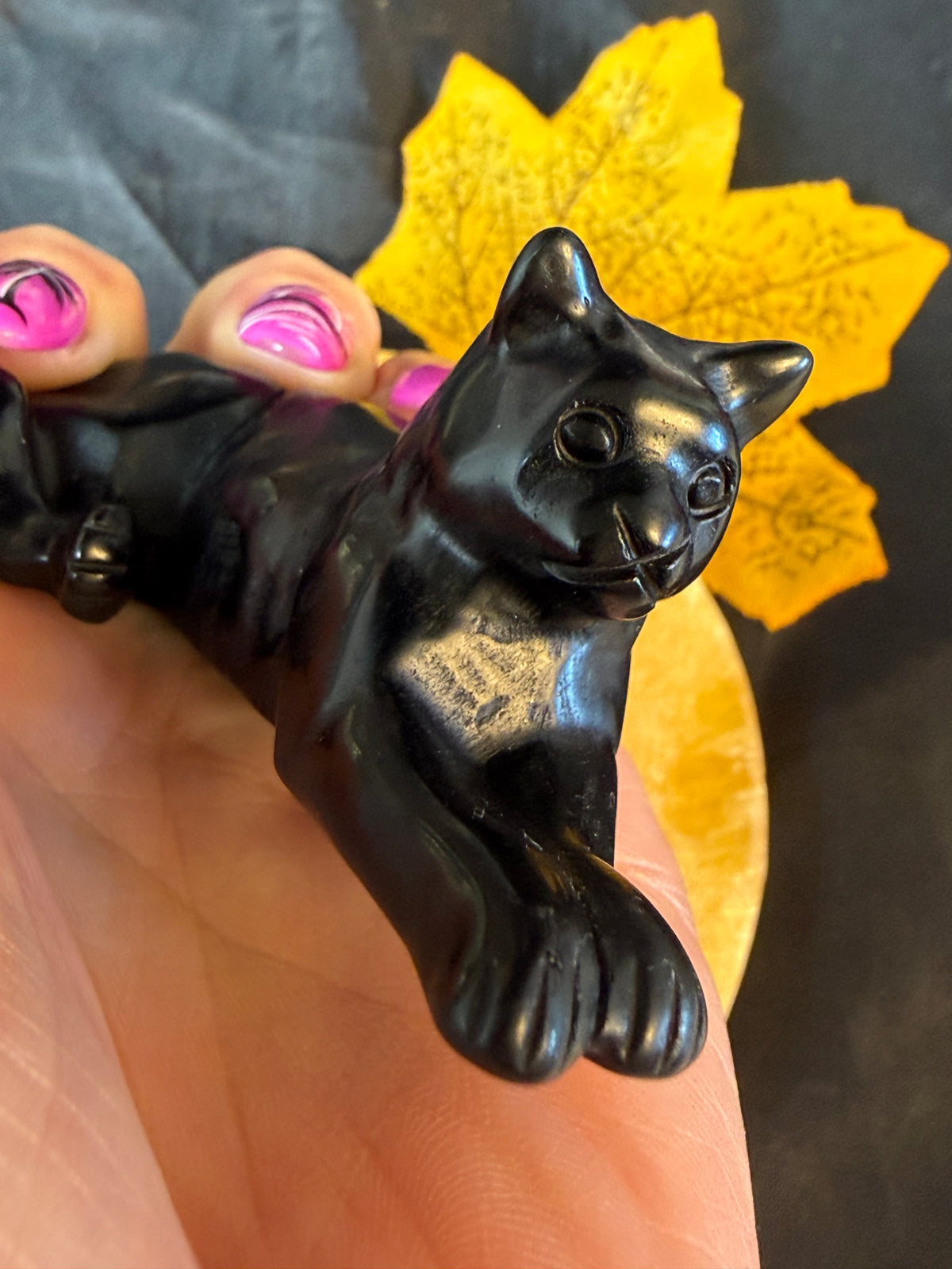 Lucky Black Obsidian Cat