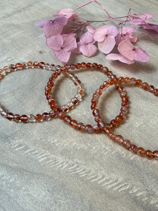 Fire Quartz 4mm Bead Bracelet