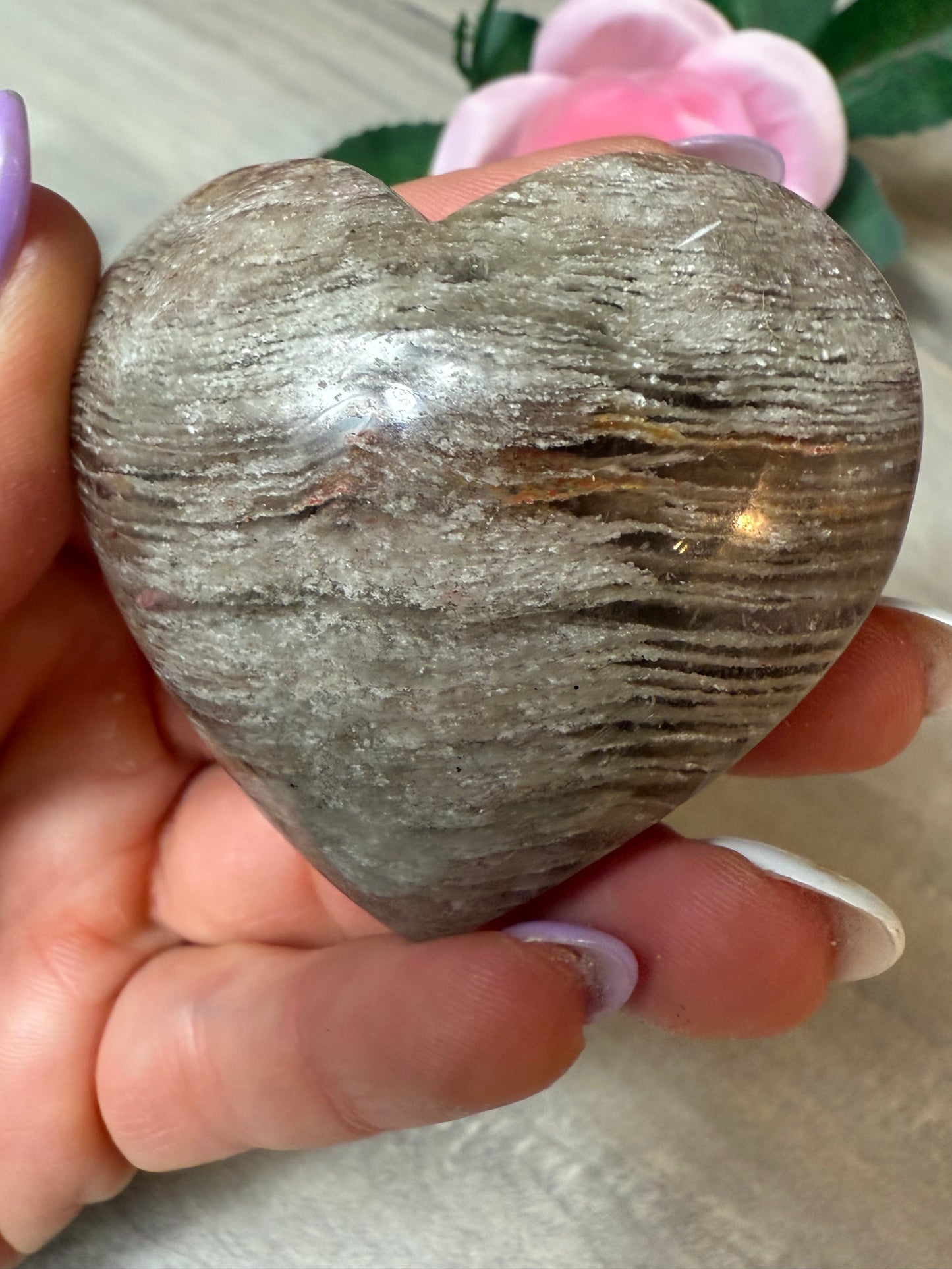 Thousand Layer Garden Quartz Heart