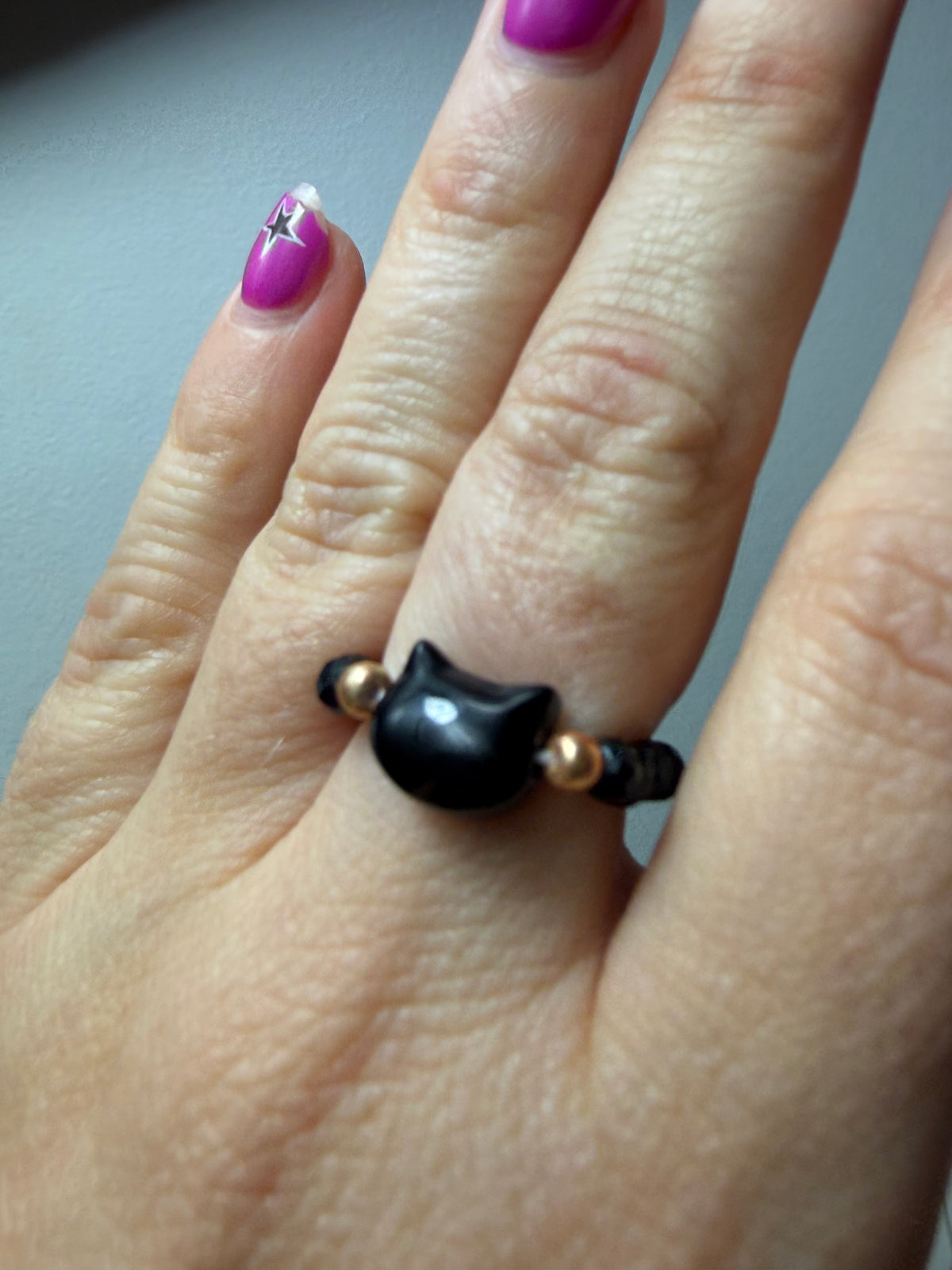 Cat Stretchy Crystal Ring