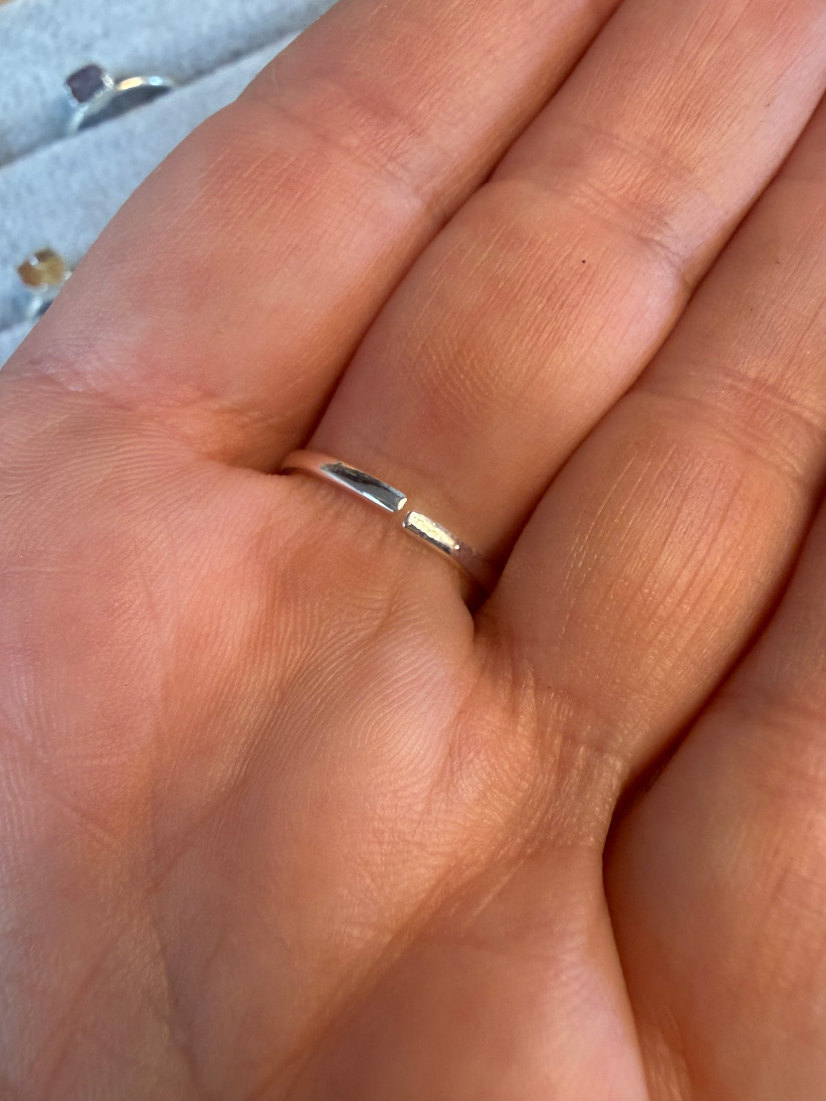 Adjustable Raw Minimal 925 Silver Rings
